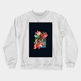 Pomegranates on Navy Crewneck Sweatshirt